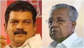 p v anwar-pinarayi vijayan