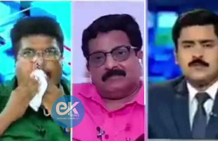 ചാനല്‍ ചര്‍ച്ചക്കിടെ മാസ്‌ക് കൊണ്ട് മുഖം തുടച്ച്‌ എം.എല്‍.എ; സമൂഹമാധ്യമങ്ങളിൽ കടുത്ത വിമര്‍ശനം