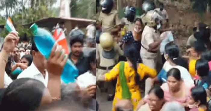 കെ റെയിൽ; കോട്ടയത്തും കൊച്ചിയിലും വൻ പ്രതിഷേധം; സർവ്വെക്കല്ലുമായി എത്തിയ ലോറിയുടെ ചില്ലുകൾ തകർത്തു